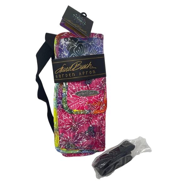 New Laurel Burch Adjustable Garden Apron FelineMulti Color Floral Flower Print - Picture 2 of 6